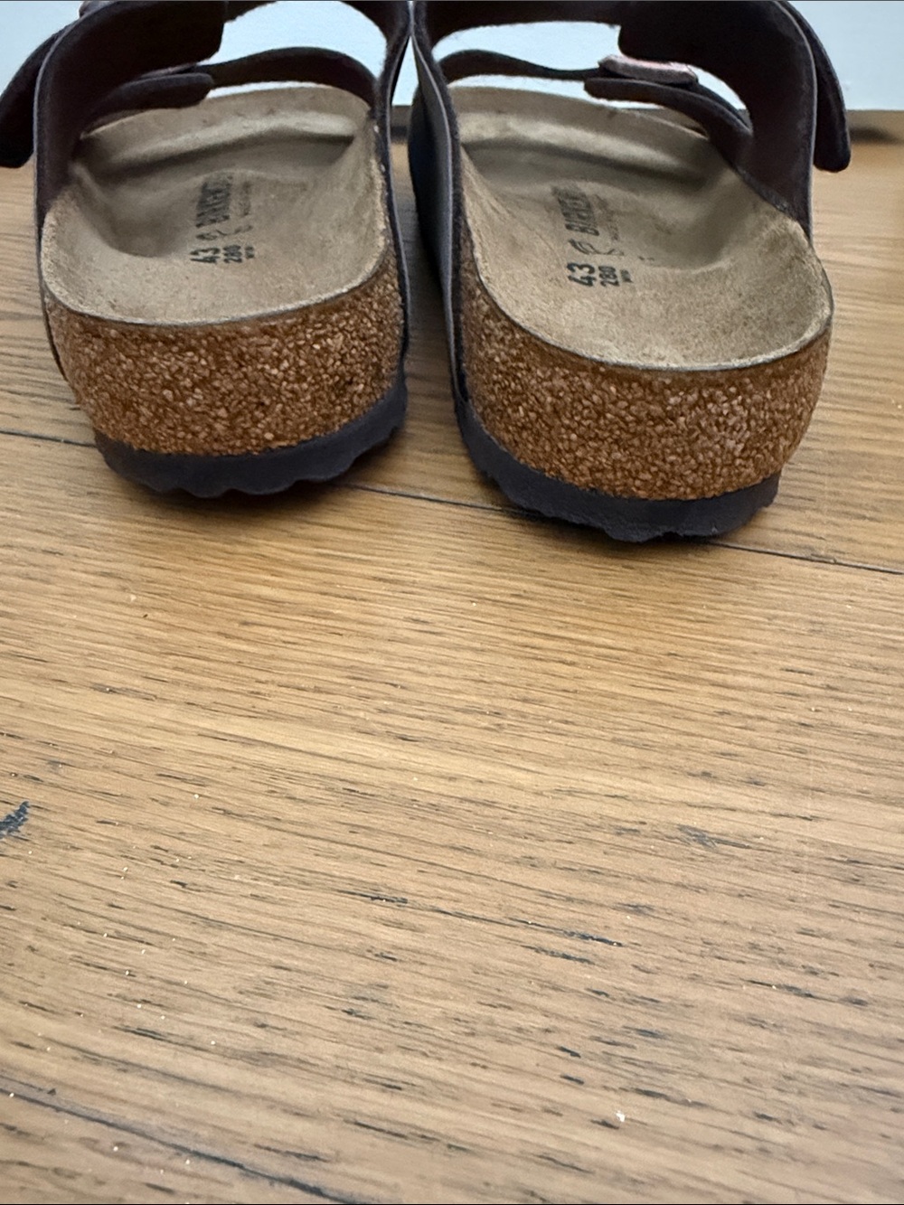 Birkenstock Men’s Two-Strap Sandal in Taupe with Copper Buckles Sise 43 - Picture 4 of 5
